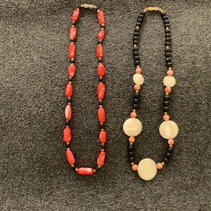Pair of two necklace/chokers, great summer tones.